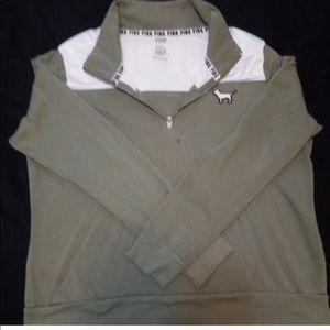 PINK quarter zip pull over sweater